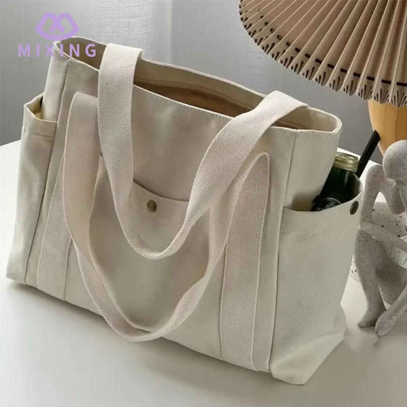 Canvas Tote Bag with Zipper