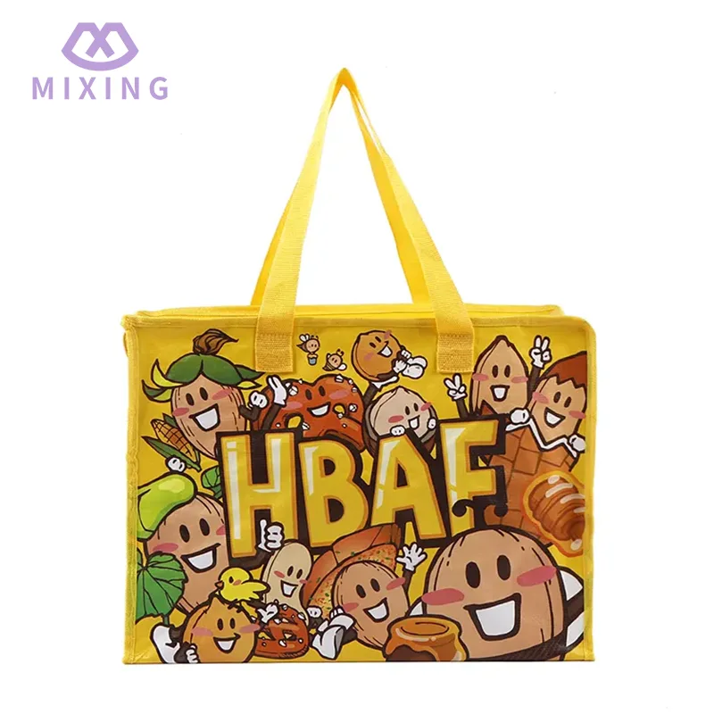 Túi tote dệt PP có dây kéo